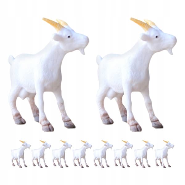 12 HAND-PAINTED PVC SHEEP FIGURINES FOR DECORATION