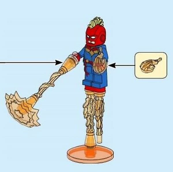 Lego minifigure @@@ CAPTAIN MARVEL @@@ from set 76153