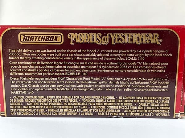 MATCHBOX-MOY No. Y35 1930 FORD MODEL A VAN (B)