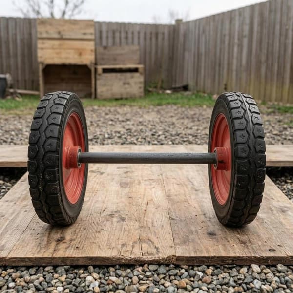 Freight wagon wheel assembly – Tread section 90 CM 16IN, Solid-3 cm axle