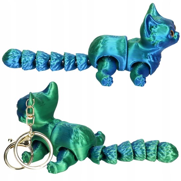 3D Cat Figurine Keyring from a 3D printer – Hit TIK TOKA 9013