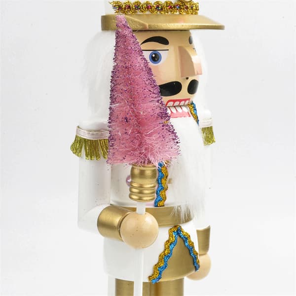 2 Christmas nutcracker decorations. Sturdy base. Hand-painted puppet.
