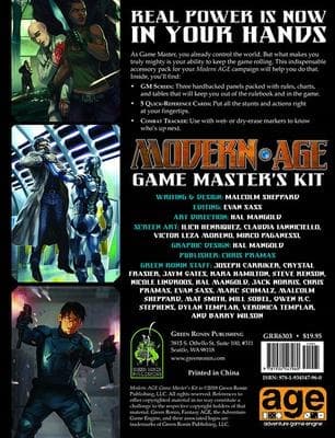 Modern Age RPG Game Master’s Kit by Malcolm Sheppard
