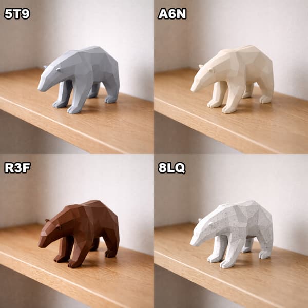 LOW-POLY POLAR BEAR FIGURINE – 3D DECORATION – MANY COLOURS