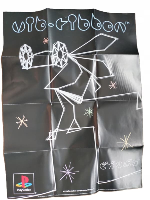 VIB RIBBON + PSX PS1 POSTER (ENG) + PROTECTOR