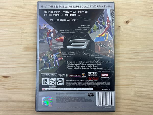 SPIDER-MAN 3 SPIDER-MAN III disc – very good+ condition, complete PS2 set