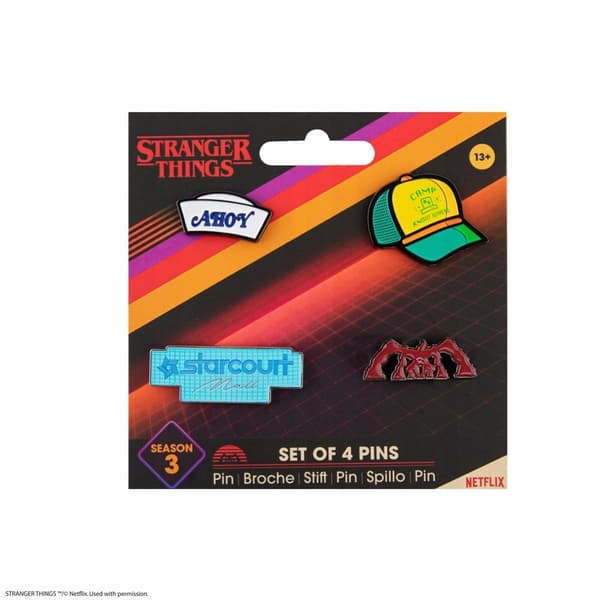 Stranger Things Pins 4-Pack, Season 3