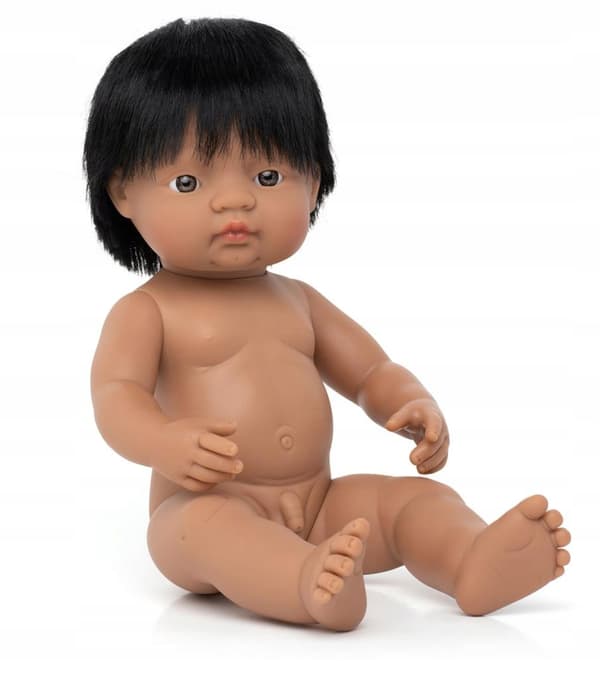 Miniland boy doll, 38 cm, educational toy, realistic vinyl