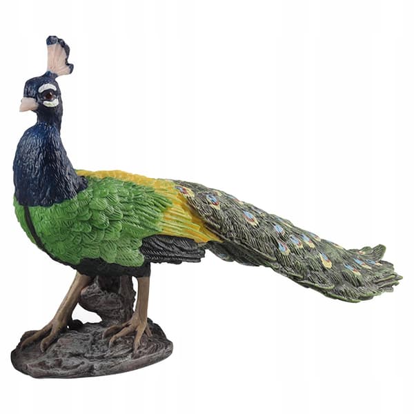 Plastic peacock figurines Miniature figurines for classrooms Green