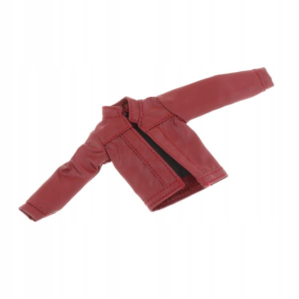 Miniature coat: Faux leather soldier’s jacket – Biker Open Front Jacket, red