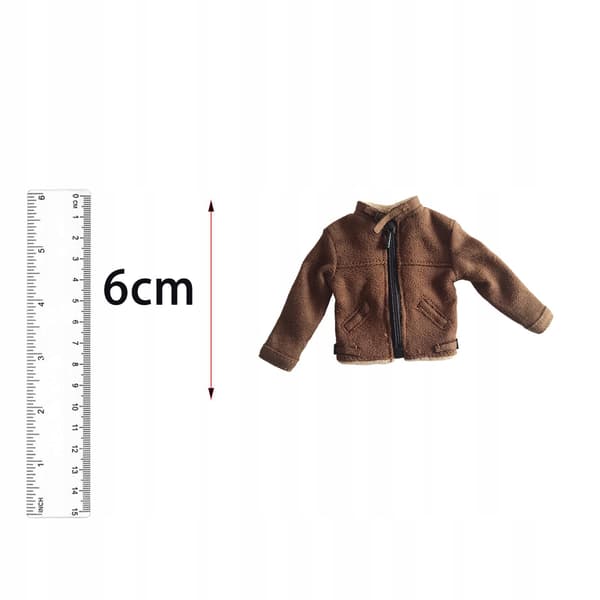 1/12 Scale Action Figure Jacket for Men – Soldier, Coffee Colour