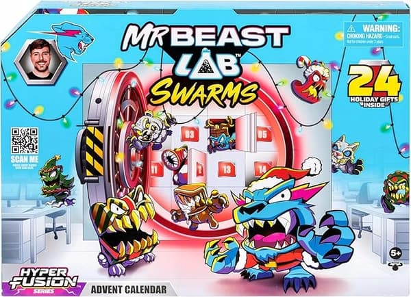 MR BEAST ADVENT CALENDAR MR BEAST LAB SWARMS FIGURINES STICKERS