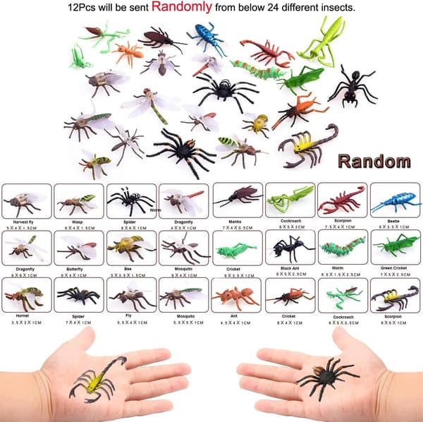 SET OF 27 PLASTIC INSECTS – EDUCATIONAL FIGURINES, 5–15 CM