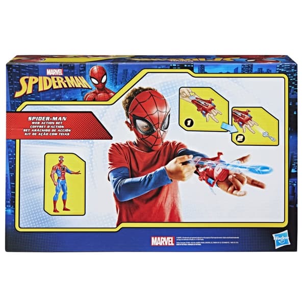 Marvel Spider-Man Web Action Set 3-in-1 Set: Mask, Launcher, Figure – Hasbro