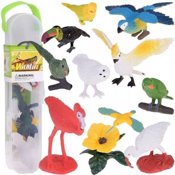 Exotic Bird Figurines x10 in a Box ZA5295