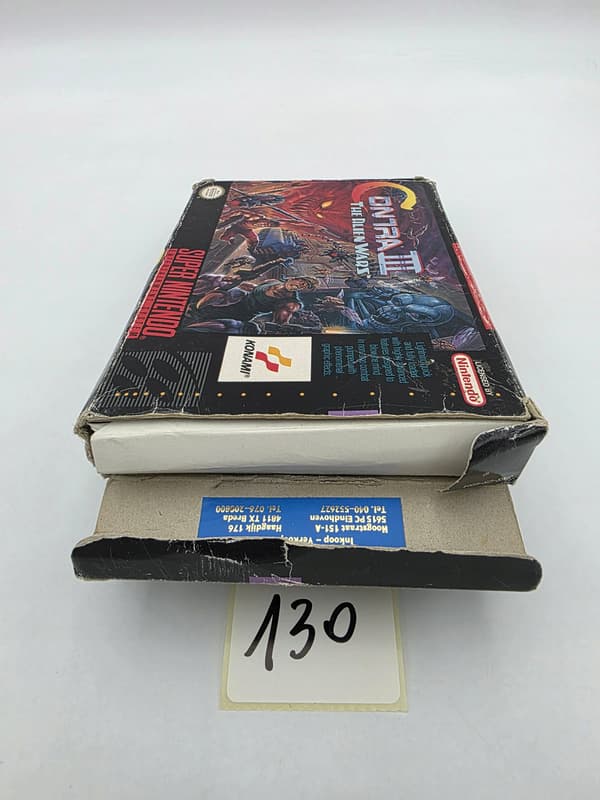 NINTENDO SNES CONTRA III: THE ALIEN WARS NTSC VERSION ORIGINAL CARDBOARD BOX