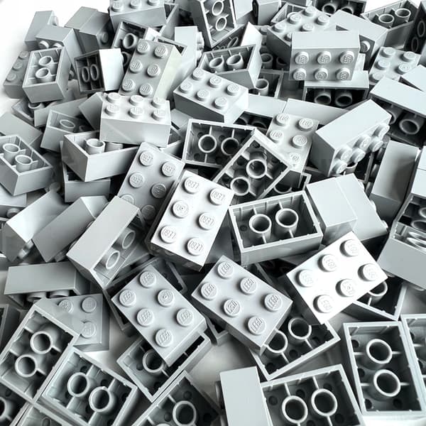 LEGO 2x3 light grey bricks, 100 pieces, 3002, LIGHT BLUISH GRAY LBG