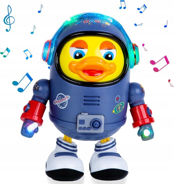DANCING SPACE DUCK DANCING DUCK WITH LED LIGHTS AND SOUNDS