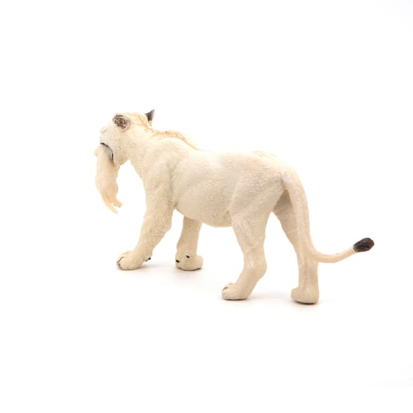 WHITE LIONESS WITH CUB [FIGURINE]