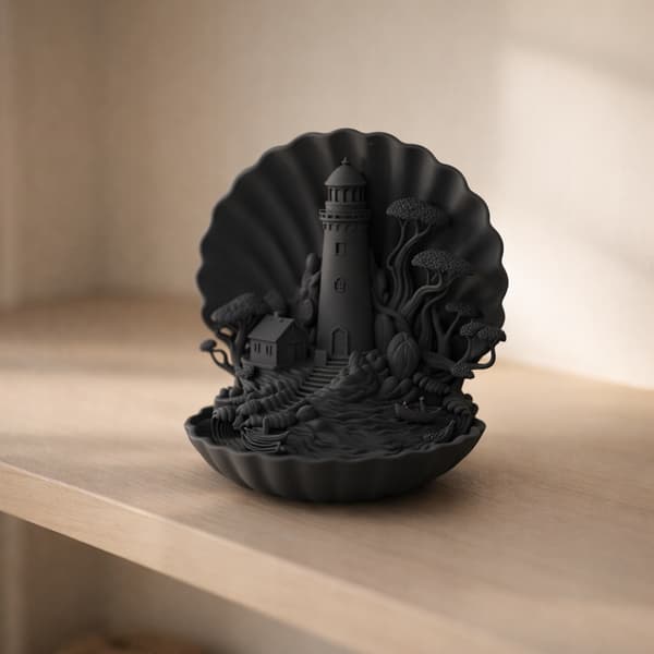 DECORATIVE SHELL FIGURINE WITH A SEA SNAIL ON A BASE – MANY COLOURS AVAILABLE