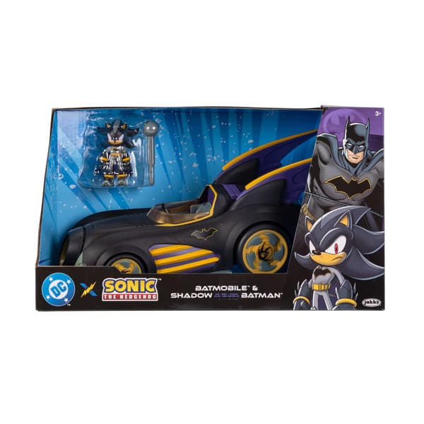 Batman and Batmobile Figurine, 6 cm, Sonic Shadow, for Children, Interactive Vehicle