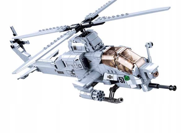 Viper AH-1Z Helicopter Building Blocks: ATTACK HELICOPTER (2-piece set) FIGURES + LEGO WEAPONS
