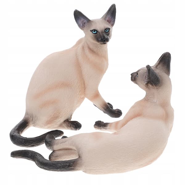 2 PLASTIC CAT FIGURINES FOR THE HOME AND GARDEN