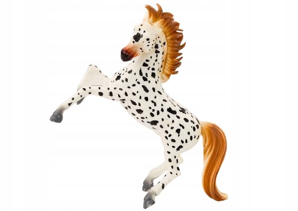 FIGURINE – WHITE POLKA-DOT HORSE – REARING UP