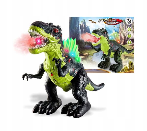LARGE T-REX DINOSAUR: STEAMING, ROARING, WALKING, LIGHT-UP FIGURES FOR CHILDREN – 20 CM