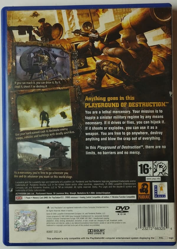 MERCENARIES game for Sony PlayStation 2 (PS2)