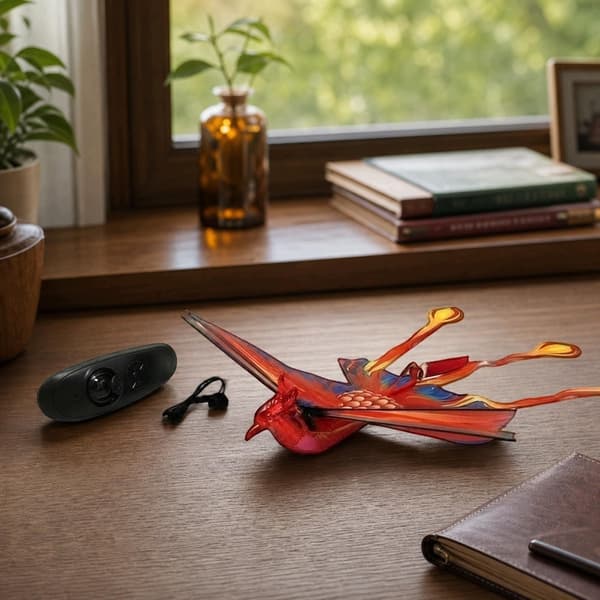 Interactive electric flying toy for birds with flapping wings for the RC Phoenix