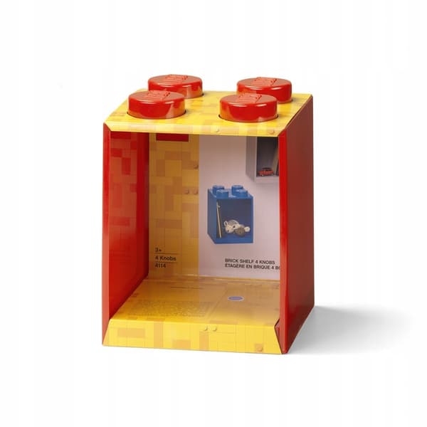 LEGO Brick Shelf, 4 Bricks, Red Bricks
