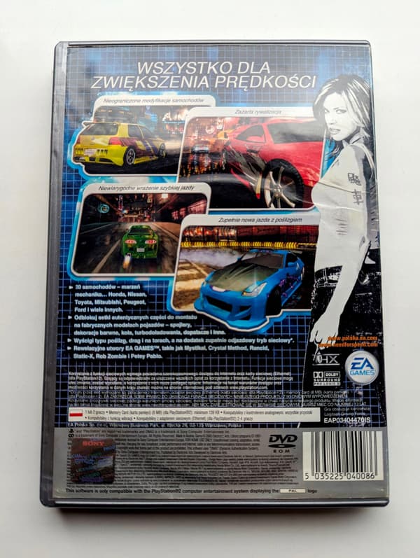 *** NEED FOR SPEED UNDERGROUND PLAYSTATION 2 PS2 PSX *** Polish Cover
