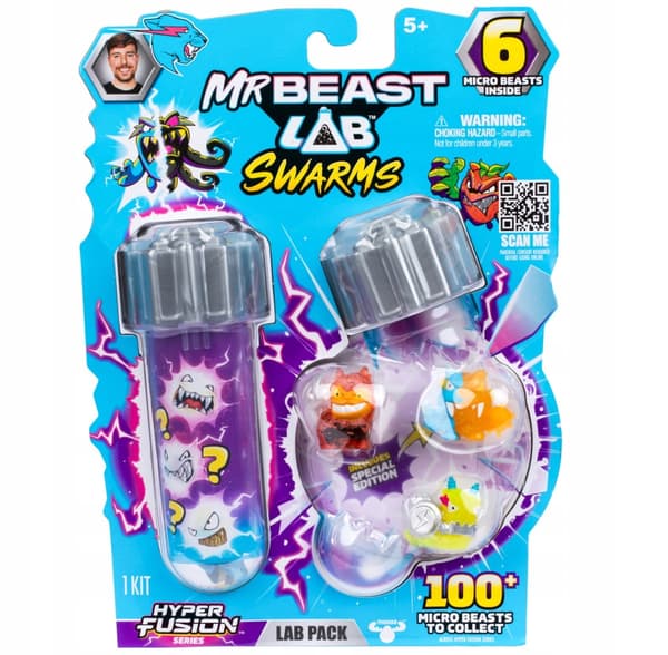 Mr Beast Lab Swarms Mystery Lab Pack of 6 Micro Beasts Figures