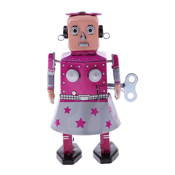 Wind-up Robot, Clockwork Walking Robot, Up Robot, Ornament, 14.8cm