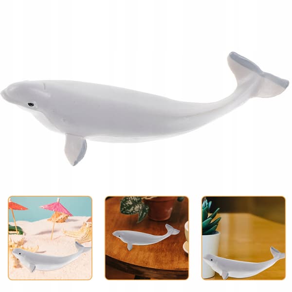 GREY SIMULATED WHITE WHALE FIGURINE FOR DECORATION