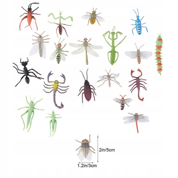 22 PLASTIC TOYS – COLOURFUL ARTIFICIAL INSECT MODELS FOR CHILDREN