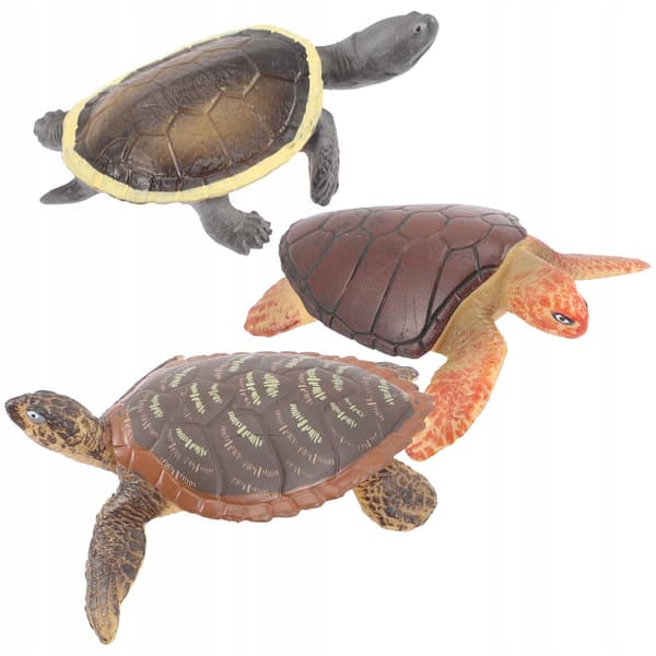 3 COLOURFUL TURTLE FIGURINES – DECORATION AND TOY