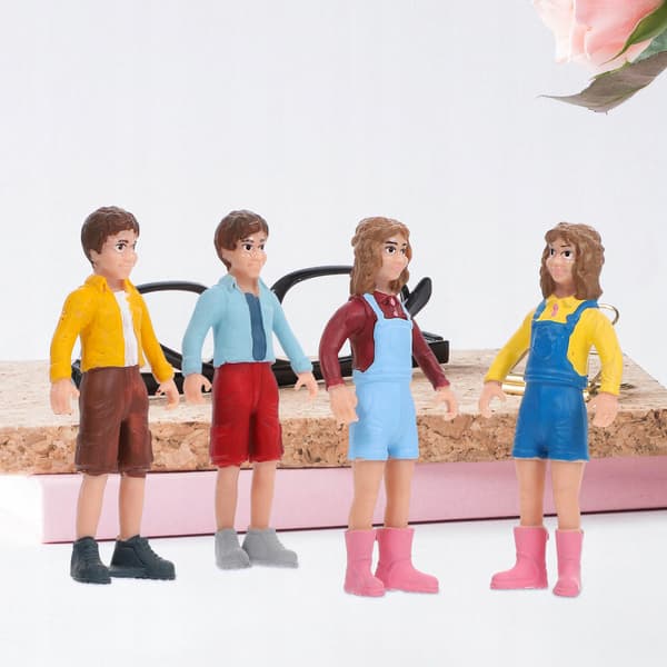 A SET OF COLOURFUL MINI FIGURINES FOR DISPLAY