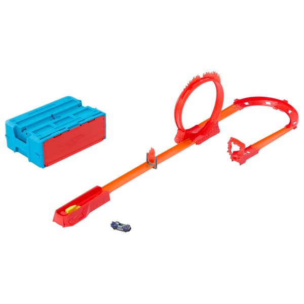HOT WHEELS STUNT TRACK SET: FIRE LOOP – set with a car