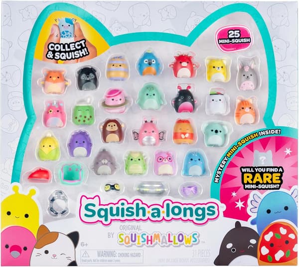 Squish-a-longs 25-Pack - Series 3 - 1 Mini-Squish, 5 accessories, 1 ring,