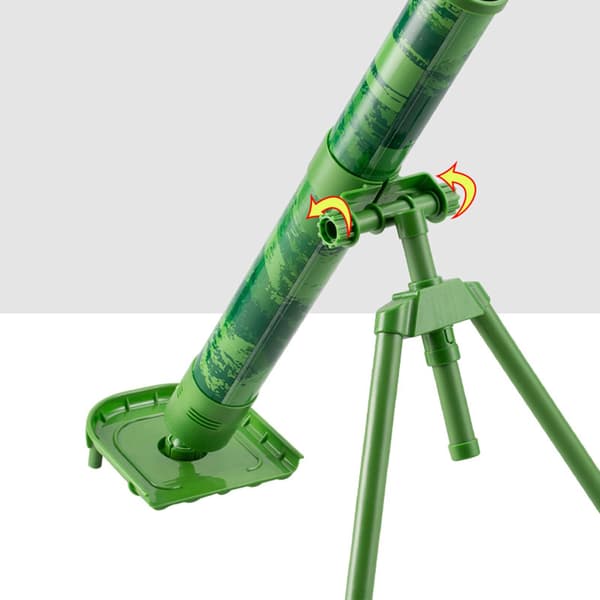 Mortar Launcher Toy Set with 3 protective foam shells, loading bucket and green rocket