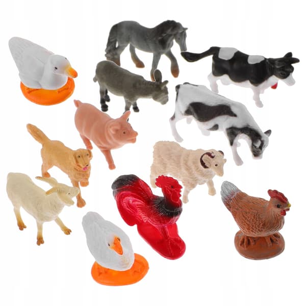 12 SMALL FARM ANIMAL FIGURINES, TABLE AND HOME DECOR