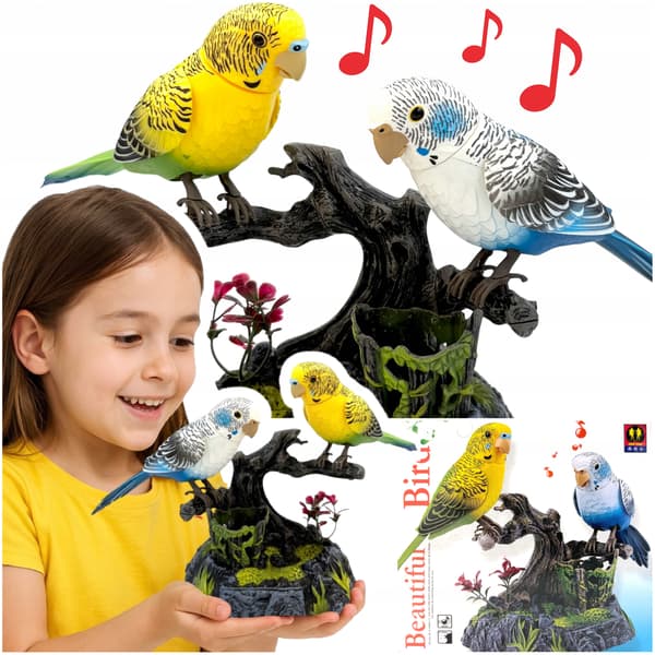 Interactive singing birds: budgerigars, battery-operated parrots, parrot 01