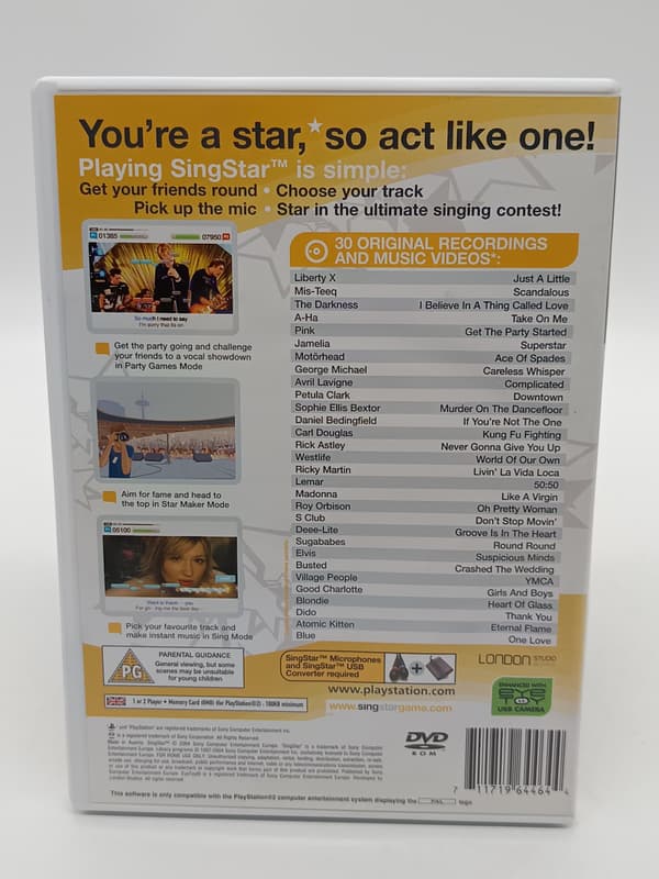 SINGSTAR for PlayStation 2 (PS2) – boxed version
