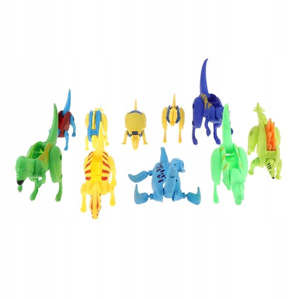 Set of 10 Multi-coloured Assorted Dinosaur Figure Eggs in a Gift Box