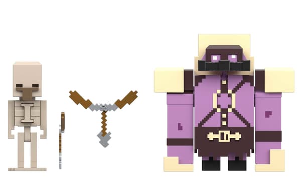 Minecraft Legends Pigmadillo vs Skeleton Figure Set