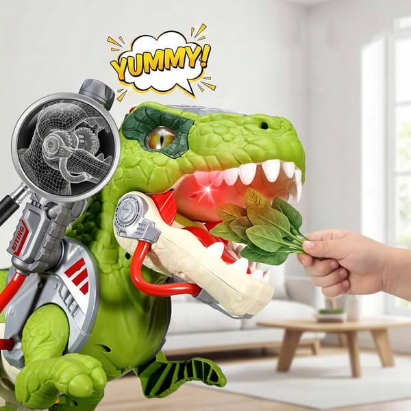 Large interactive T-Rex: it moves, walks, roars and lights up – for children