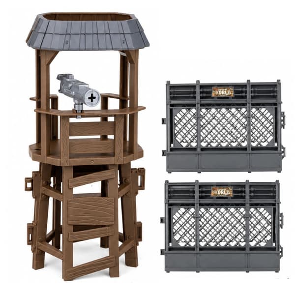 Dinosaur Research Centre Set: Dinosaur Figures, Tower, Cage and Accessories
