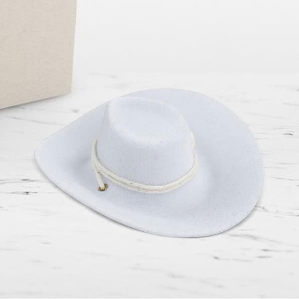 1:6 Cowboy Hat – Mini Western Hat – Props – Pretend Play – Mini Cap Model – White